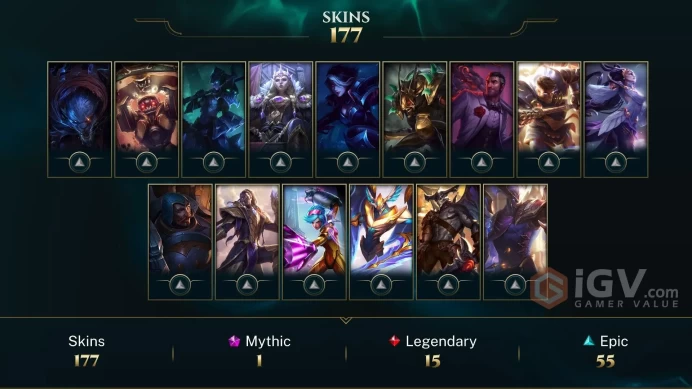 [D162] NA/EUW/OCE/JP/ 164 heroes / 177skins /  Instant Delivery/ Can change bound email and password/Can be transferred to any server