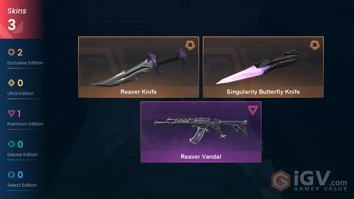 EU | 3 skins | Singularity Butterfly Knife | Reaver Knife | Reaver Vandal | C9925
