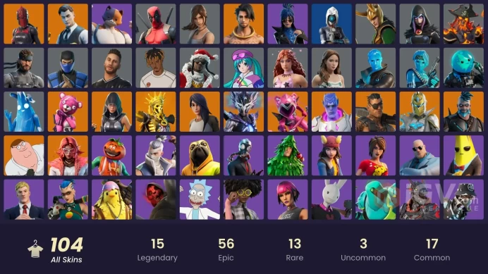 90 Skins Fa / Trailblazer / Dark Vertex / Eddie Brock / Venom / Frozone / gs047