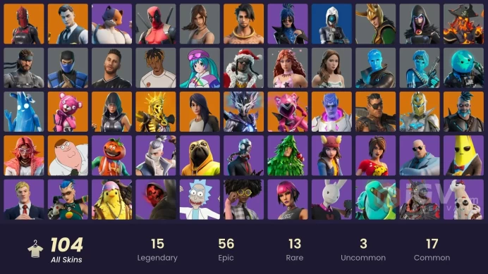 95 Skins Fa / Galaxia / The Flash / Lara Croft / Kondor / Cube Assassin / gs054
