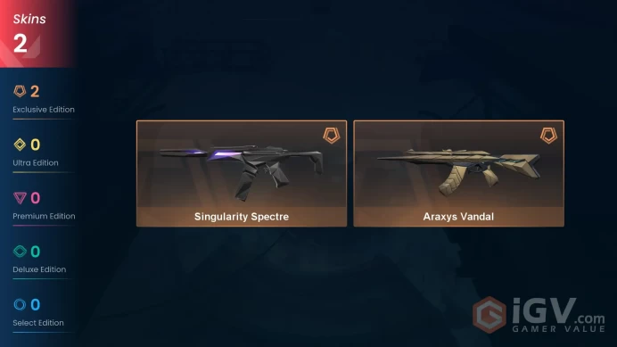 EU | 2 skins | Araxys Vandal | Singularity Spectre | N9735