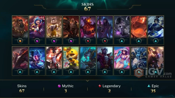 EUW -(S16) BRONZE 3 %0WR - 146 Champ - 67 Good Skins(1 Ultimate, 3 Mythic, 2 Legendary, 35 Epic) - 16.6K BE - HONOR 4 - FULL ACCES - CHEAP