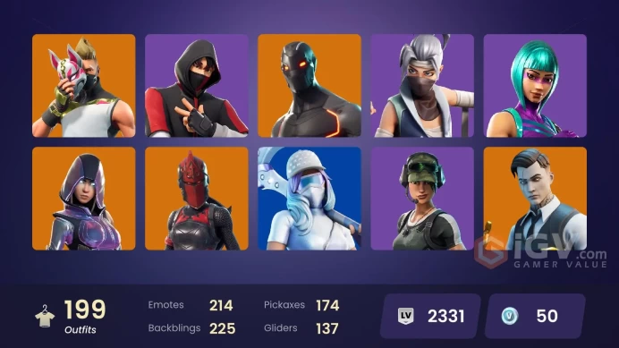 [PC/XBOX] 198 skins | OG STW | Wonder | IKONIK | Glow | Gold Midas | Omega (stage 5) | Grind | Sultura | Trilogy | Trailblazer | Prodigy | 50 VB