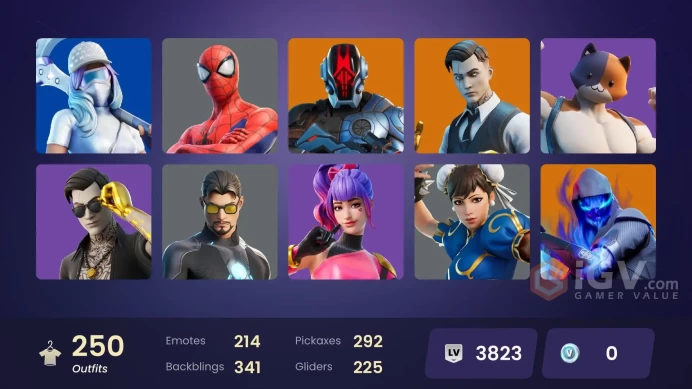 Fortnite Account [PC] 250 skins!!! | Gold Midas | Gold TNTina | Gold Brutus | Gold Meowscles | Point Patroller | Grind | Fixer | Dummy Supreme 