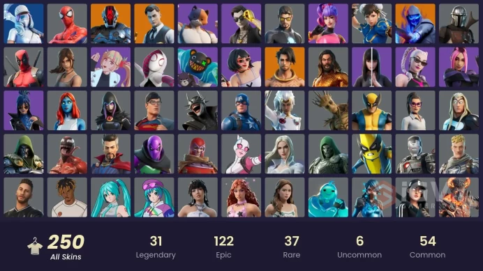 Fortnite Account [PC] 250 skins!!! | Gold Midas | Gold TNTina | Gold Brutus | Gold Meowscles | Point Patroller | Grind | Fixer | Dummy Supreme 