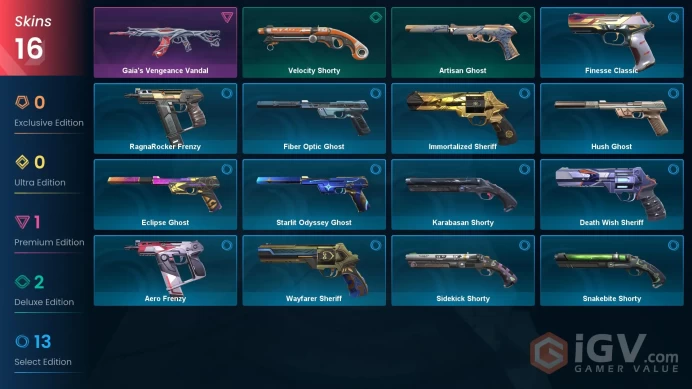 | LATAM | 16 SKINS | VALUE: 1775 VP | Gaia's Vengeance Vandal | Hush Ghost | RANKED READY | 204 LEVEL | INSTANT DELIVERY | FULL ACCESS | ForSD |