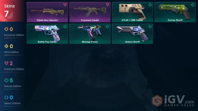 | AP | 7 SKINS | VALUE: 3550 VP | Valiant Hero Operator | Montage Frenzy | RANKED READY | 107 LEVEL | INSTANT DELIVERY | FULL ACCESS | FnBQn |