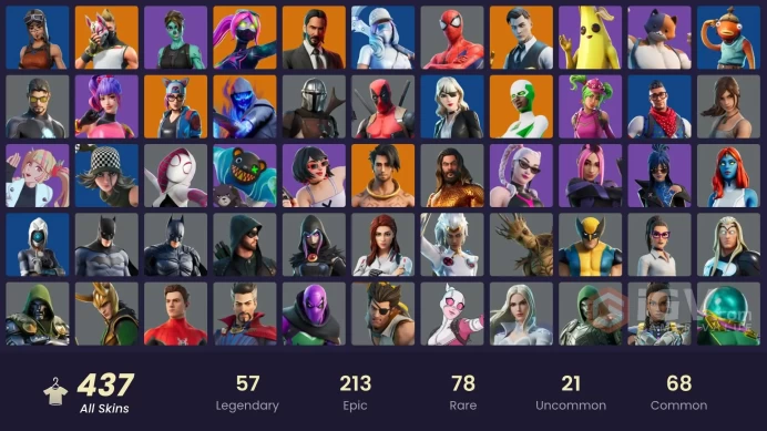 [PC/PSN/XBOX] 437 skins | Deluxe STW | Leviathan Axe |  Lara Croft | Laugh It Up | Point It Out | Verve | Orange Justice | Hot Marat