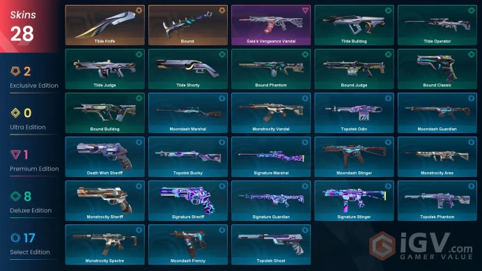 | LATAM | 2 KNIFE | 28 SKINS | VALUE: 1775 VP | Tilde Knife | Bound  | RANKED READY | 81 LEVEL | INSTANT DELIVERY | FULL ACCESS | Fp8UT |