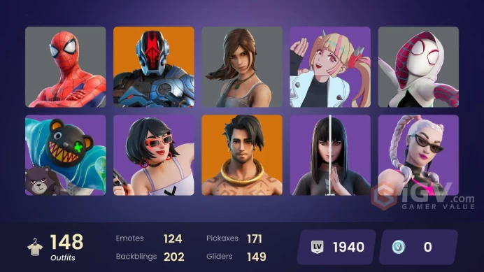 Fortnite Account [PC] 148 skins | Subzero Cryptic | Lina Scorch | Raz | Torin | The Imagined | Paradigm (Reality-659) | Renzo the Destroyer | Th