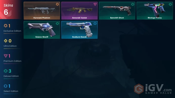 AP | 5 skins | Aemondir Vandal | Byteshift Ghost | Montage Frenzy | Solarex Sheriff | Soulburst Bandit | N7546