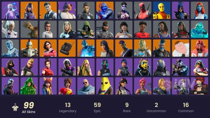 [PC] 94 skins | IKONIK | Galaxy | Glow | Gold Midas | Freediver | Florin | Cobalt Snowfoot | Sentinel | Gear Specialist Maya | Fade | Omegarok |