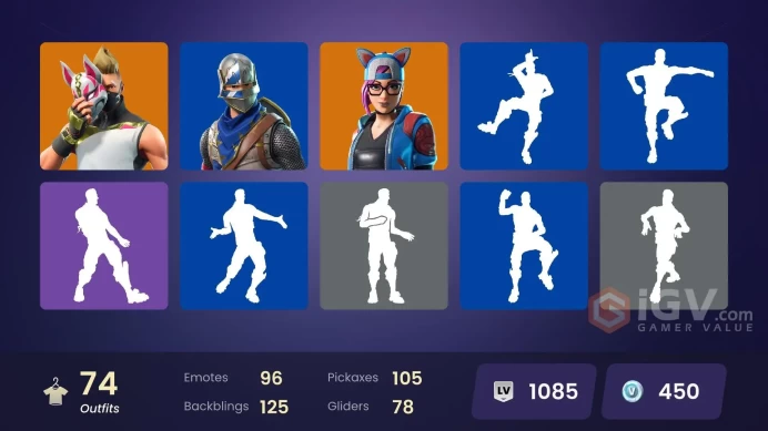[PC] 73 skins | Og Skull Trooper | Blue Squire | Royale Knight | Blue Striker | Drift | Enforcer | Zenith | Lynx | Dark Voyager | Calamity | 400