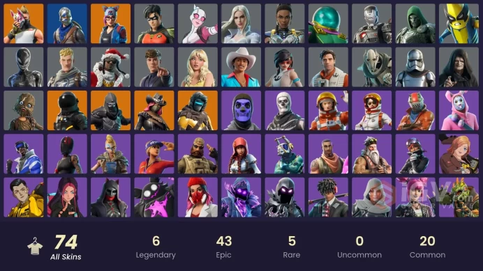 [PC] 73 skins | Og Skull Trooper | Blue Squire | Royale Knight | Blue Striker | Drift | Enforcer | Zenith | Lynx | Dark Voyager | Calamity | 400