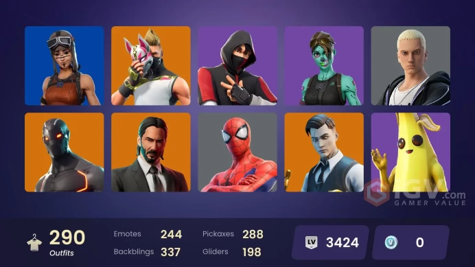 [PC/XBOX] 290 skins | IKONIK | Gold Midas | Gold Brutus | Snake Eyes | Keri Commander | The Prisoner | Valor 