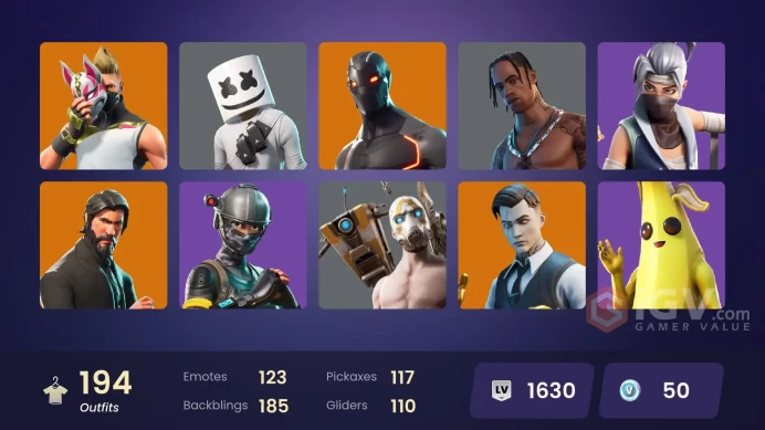 [PC/PSN/XBOX] 194 skins | Travis Scott | The Reaper | Elite Agent | Astro Jack | Gold Midas | Gold Brutus | Clutch | Strong Guard | Grind