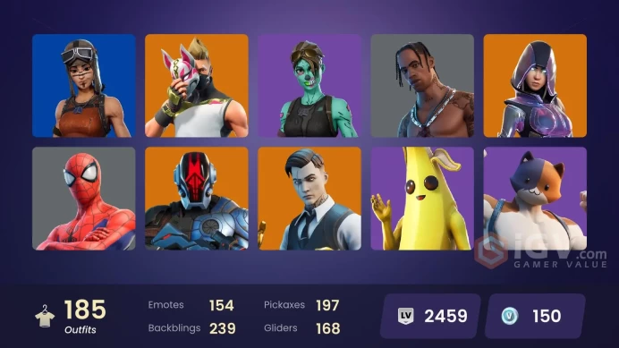 [PC/PSN/XBOX] 185 skins | OG STW | Travis Scott | Glow | Gold Midas | Gold Brutus | Royale Bomber | Carbon Commando