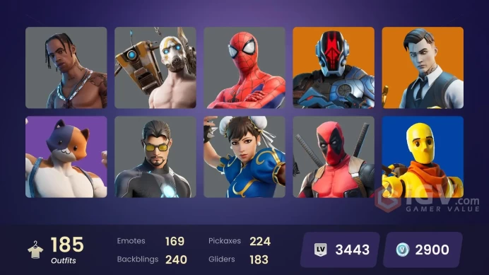 [PC/PSN/XBOX] 185 skins | Travis Scott | Gold Midas | Gold Brutus | Spire Assassin | Twyn | Gear Specialist Maya | The Ageless | Kymera | Malik