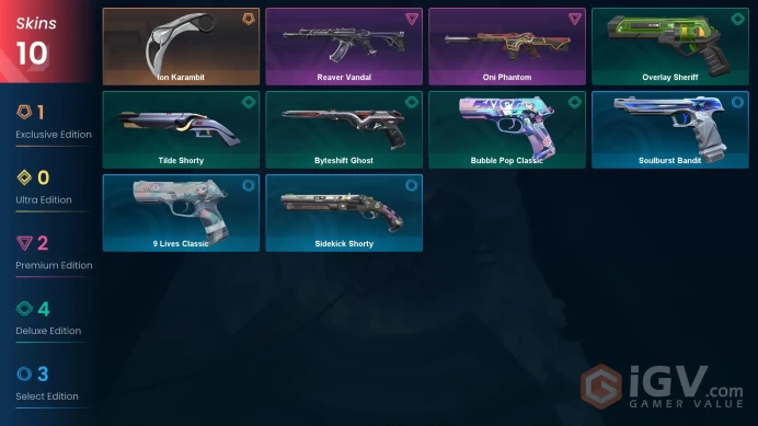 EU / 10 LUX SKINS (Reaver Vandal+Oni Phantom) + 1 KNIFFE (Ion Karambit) / MAIL (FULL ACCESS)