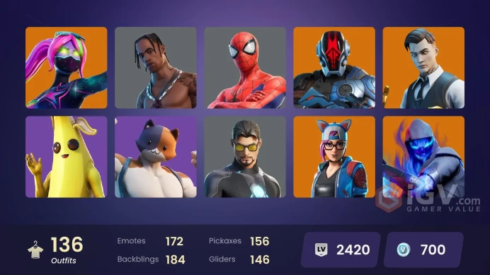 [PC/PSN/XBOX] 136 skins | Travis Scott | Gold Midas | Cloud Striker | Sultura | Point Patroller | Subzero Cryptic | Fixer | Trilogy 