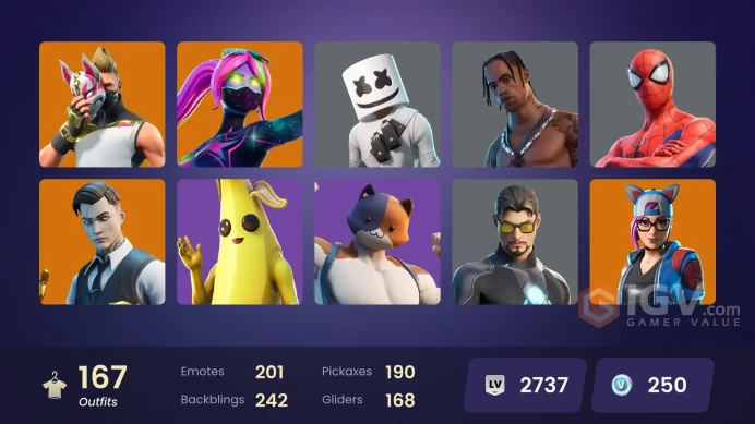 [PC/XBOX] 167 skins | OG STW | Travis Scott | Astro Jack | Gold Midas | Gold Brutus | Luxe | Mecha Cuddle Master | The Prisoner | Fade