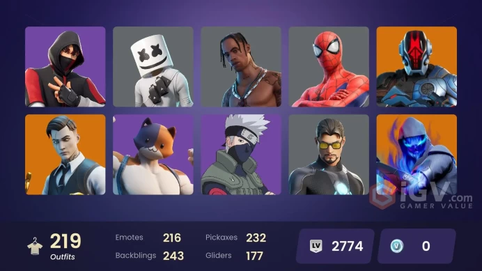 [PC/PSN/XBOX] 207 skins | IKONIK | Travis Scott | Gold Brutus | Gold Midas | Gold Meowscles | Carbon Commando | Fixer | Naruto Uzumaki