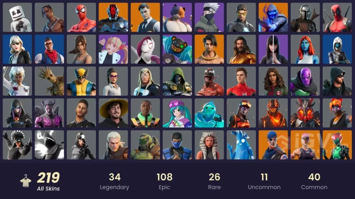 [PC/PSN/XBOX] 207 skins | IKONIK | Travis Scott | Gold Brutus | Gold Midas | Gold Meowscles | Carbon Commando | Fixer | Naruto Uzumaki