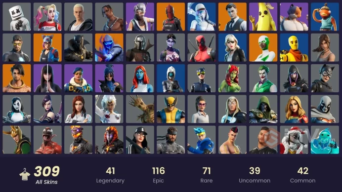 [PC/PSN/XBOX] 309 skins | OG STW | Travis Scott | Gold Brutus | Gold Midas | Gold Meowscles | Striker Specialist | Grind | Cloud Striker