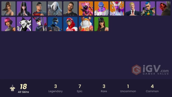 | PC/XBOX | 18 SKINS | The Cube Queen | Mecha Cuddle Master | Kymera | Neymar Jr | Clark Kent | Sunny | Tarana | Deimos | 450 VBUCKS | FpmJ8 |