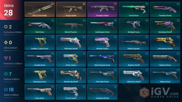 EU / 28 LUX SKINS (Araxys Vandal+Forsaken Vandal) + 1 KNIFFE (RGX 11z Pro Firefly) / MAIL (FULL ACCESS)