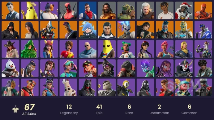 [Code A95] [PC] 67 skins | Gold Midas | Gold Brutus | Blue Striker | Subzero Cryptic | Prodigy | Eternal Knight | Gear Specialist Maya | Blackhe