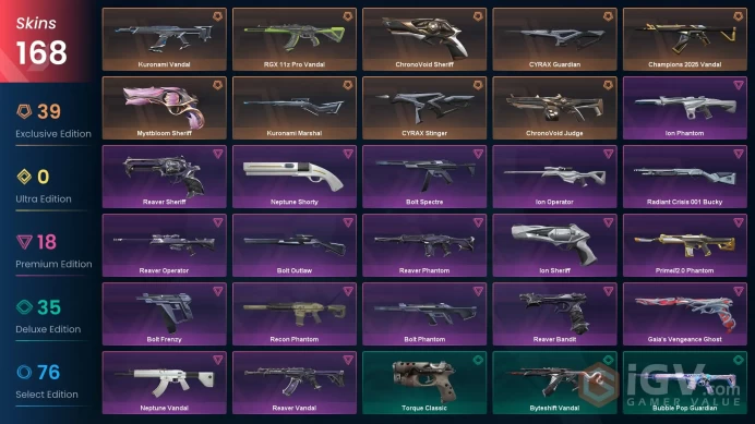 EU/GBR 149865 Spent VP Phaseguard Splitter Champions 2025 Vandal Prime//2.0 Karambit VCT25 x TE Classic Prime//2.0 Phantom Recon Phantom Reaver
