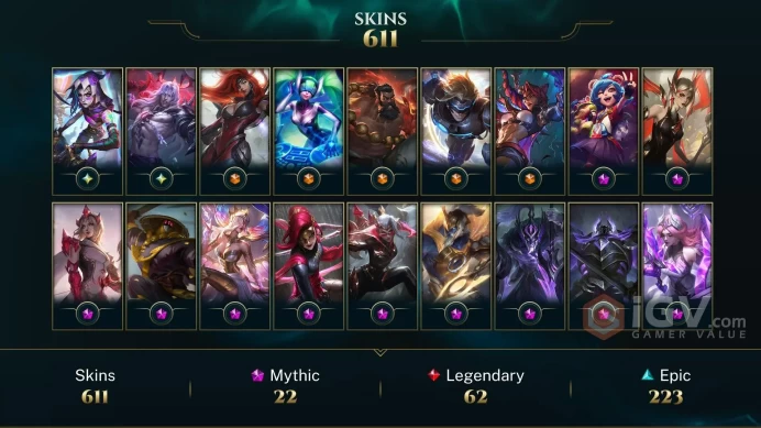 EUW 591 Skins 172 Champs | Dark Star Karma | PROJECT: Pyke | Bloodstone Lissandra | Program Lissandra | Stinger Akali | LOL0070
