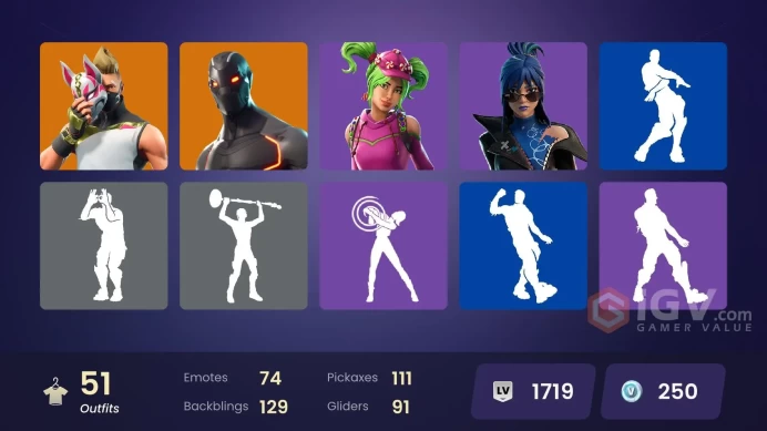 Fortnite Account [PC] 51 skins| Omega | Drift | Valor | Calamity | Valeria | Catalyst | Carbide | The Visitor | Peter Griffin  | Enforcer | Ragn