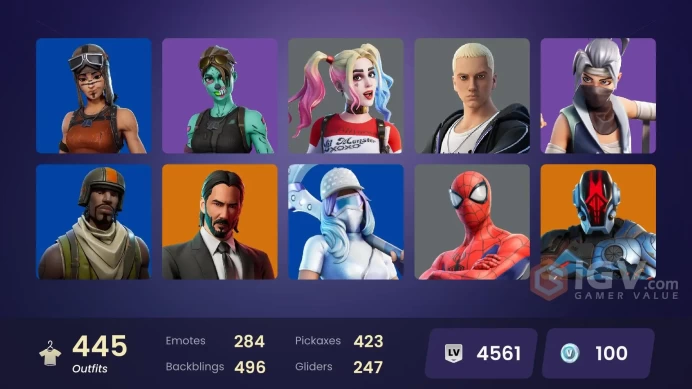 [PC/PSN/XBOX] 445 skins | Leviathan Axe | Chun-Li | Lara Croft | Master Chief (Matte Black) | Kuno | Laugh It Up  | 100 VB