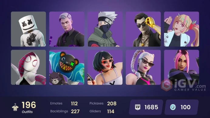 [PC/PSN/Nintendo] 196 skins | FNCS Champion Seeker | Paradigm (Reality-659) | Hades | Renzo the Destroyer | The Ageless |