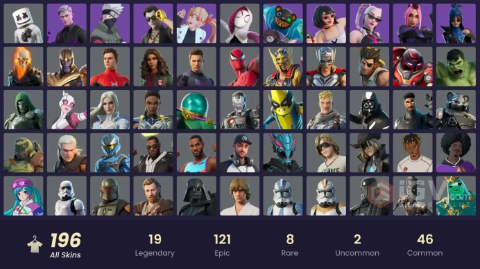 [PC/PSN/Nintendo] 196 skins | FNCS Champion Seeker | Paradigm (Reality-659) | Hades | Renzo the Destroyer | The Ageless |