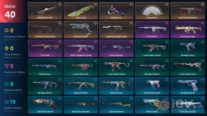 EU / 40 LUX SKINS (Prelude to Chaos Vandal+Oni Vandal+Kuronami Sheriff+Reaver Operator) + 4 KNIVES (XERØFANG Knife) / MAIL (FULL ACCESS)