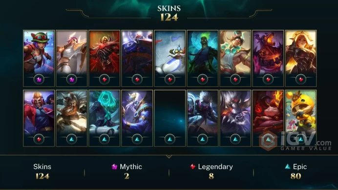 Eune B4- 124 Good Skin ( 2 mythic, 8legendary, 80 epic) I  115 Champ I MID main I INSTANT DELIVERY I FULL ACCES I SAFETY