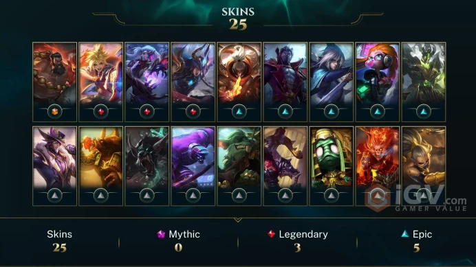 | EUNE | 25 SKINS | GOLD 4 | 113 CHAMPIONS | 166 LEVEL | INSTANT DELIVERY | FULL ACCESS | FoJ9O |