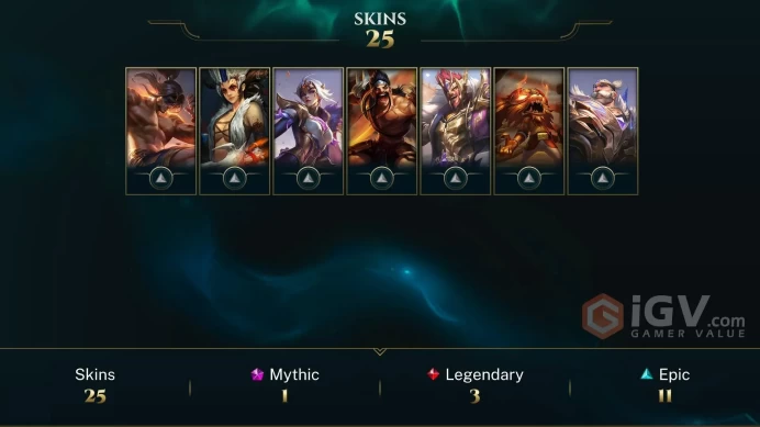 | LAS | 24 SKINS | GOLD 1 | 172 CHAMPIONS | 165 LEVEL | INSTANT DELIVERY | FULL ACCESS | FFwk1 |