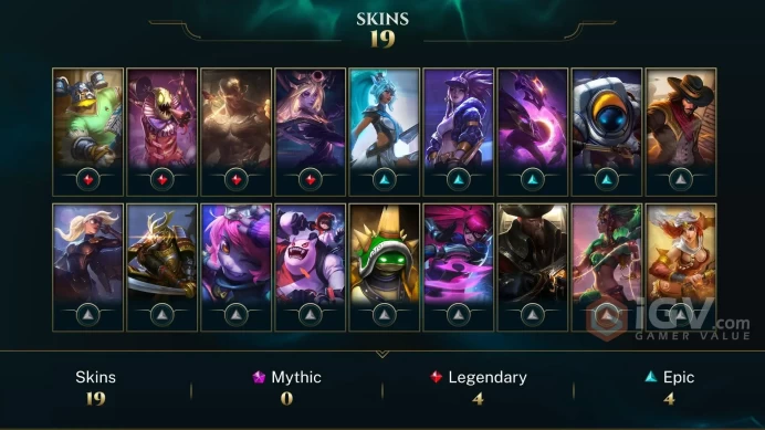 [Code A114] Level 40 + 19 Skins / 158 Character / Very Cheap