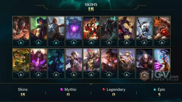 | LAS | 22 SKINS | EMERALD 4 | 141 CHAMPIONS | 131 LEVEL | INSTANT DELIVERY | FULL ACCESS | FpUmd |