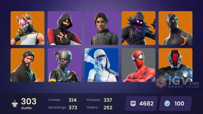 FA / 303 SKINS / IKONIK / THE REAPER / LEVIATHAN AXE / DARK SKULLY / TAKE THE L / OMEGA (STAGE 5) / OG STW /