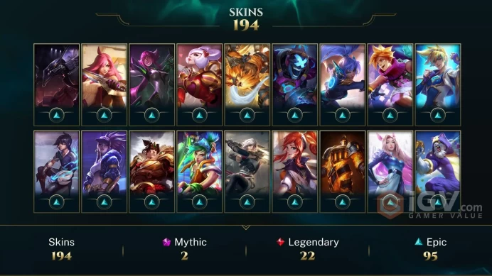 LAN - GOLD 3 - 145 Champ - 194 Good Skins(3 Ultimate, 2 Mythic, 22 Legendary, 95 Epic) - 15K BE - 562 LVL - HANDMADE - FULL ACCES- CHEAP