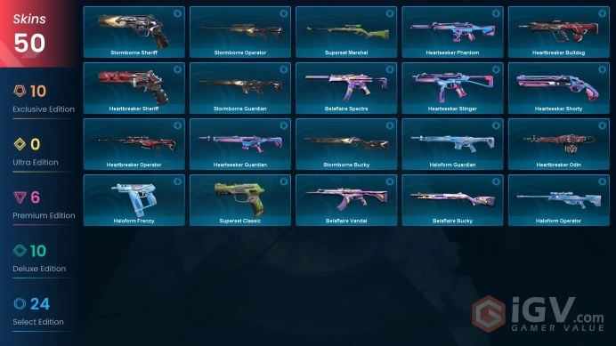 EU/TR 50 skins | RGX 11z Pro Karambit | Kuronami Spectre | Spectrum Phantom | Prelude to Chaos Bulldog | Neptune Vandal | Ion Operator | Soverei