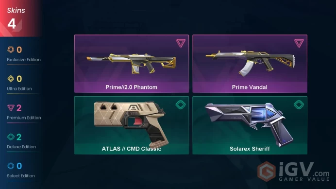 | AP | 4 SKINS | VALUE: 3550 VP | Prime Vandal | Prime//2.0 Phantom | RANKED READY | 46 LEVEL | INSTANT DELIVERY | FULL ACCESS | FpSbd |