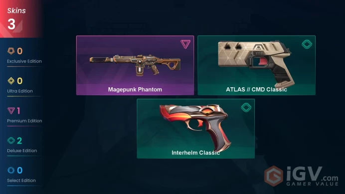 | AP | 3 SKINS | VALUE: 1775 VP | Magepunk Phantom | ATLAS // CMD Classic | BRONZE 2 | 72 LEVEL | INSTANT DELIVERY | FULL ACCESS | FZz8o |