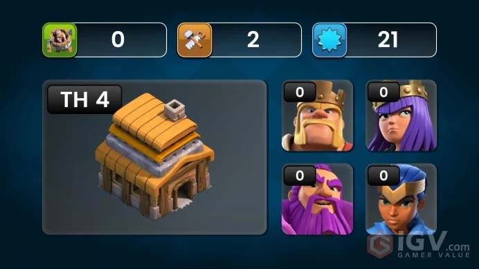 Clash of Clans (Android/iOS) SC ID- [Big Sale] TH 8 - Level 44- Heroes(8/0/0/0) - Build 5 - Cheapest price