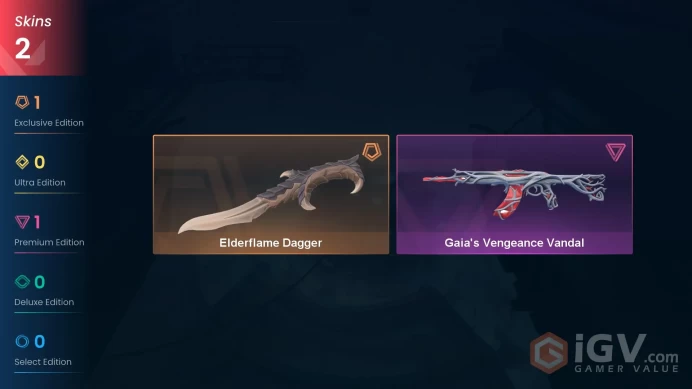 [NA] Elderflame Dagger |  Gaia's Vengeance Vandal ~ 6,725 VP Inventory value